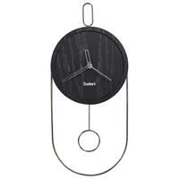 WANDUHR Schwarz/Silber Sierre - Silberfarben/Schwarz, Holzwerkstoff (20/45/3cm) - Beliani