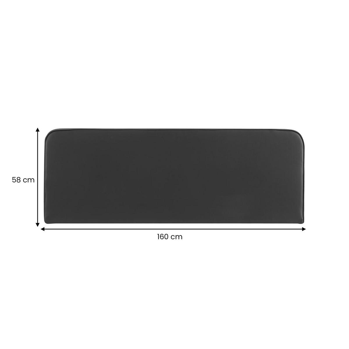 KOPFTEIL CELEST 160x190 cm schwarz - Schwarz, Textil (160/58/6cm) - IDIMEX
