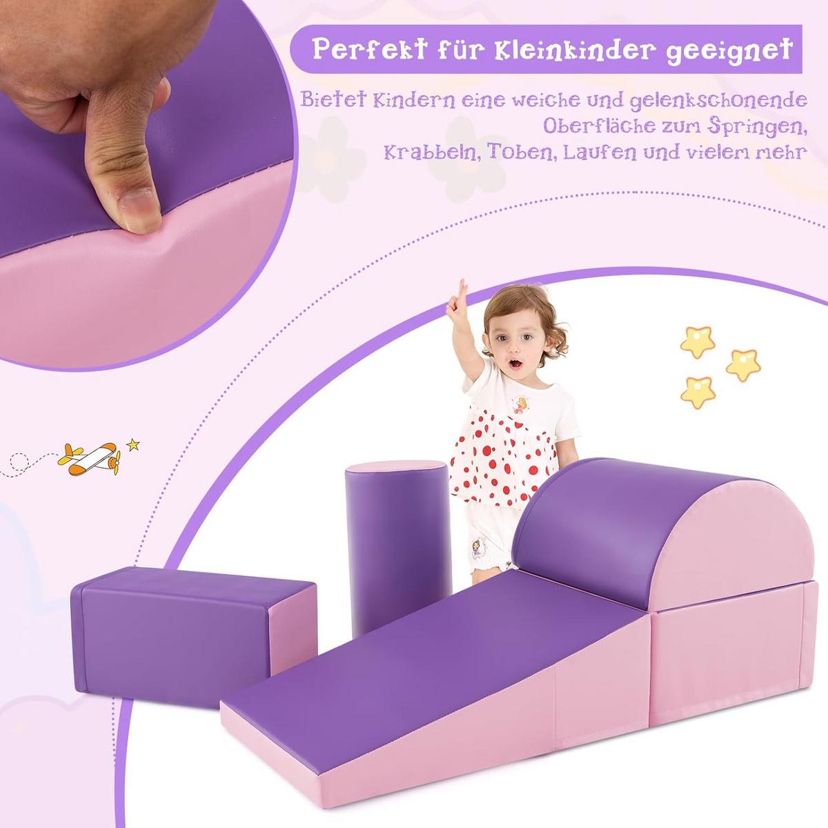 SOFTBAUSTEINE Violett - Lila, Kunststoff (40/21/40cm) - COSTWAY
