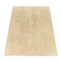 KURZFLORTEPPICH, mit Struktur, aus Polyester, Florhöhe 10 mm, Beige, 80 x 150 cm - Beige, Textil (150/80cm) - KADIMA DESIGN