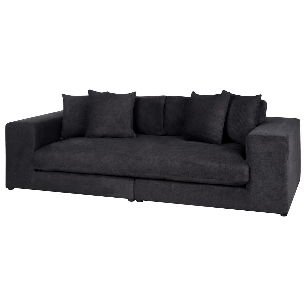 3-SITZER-SOFA schwarz mit Kissen Glorvika - Schwarz, Textil (240/58/120cm) - Beliani