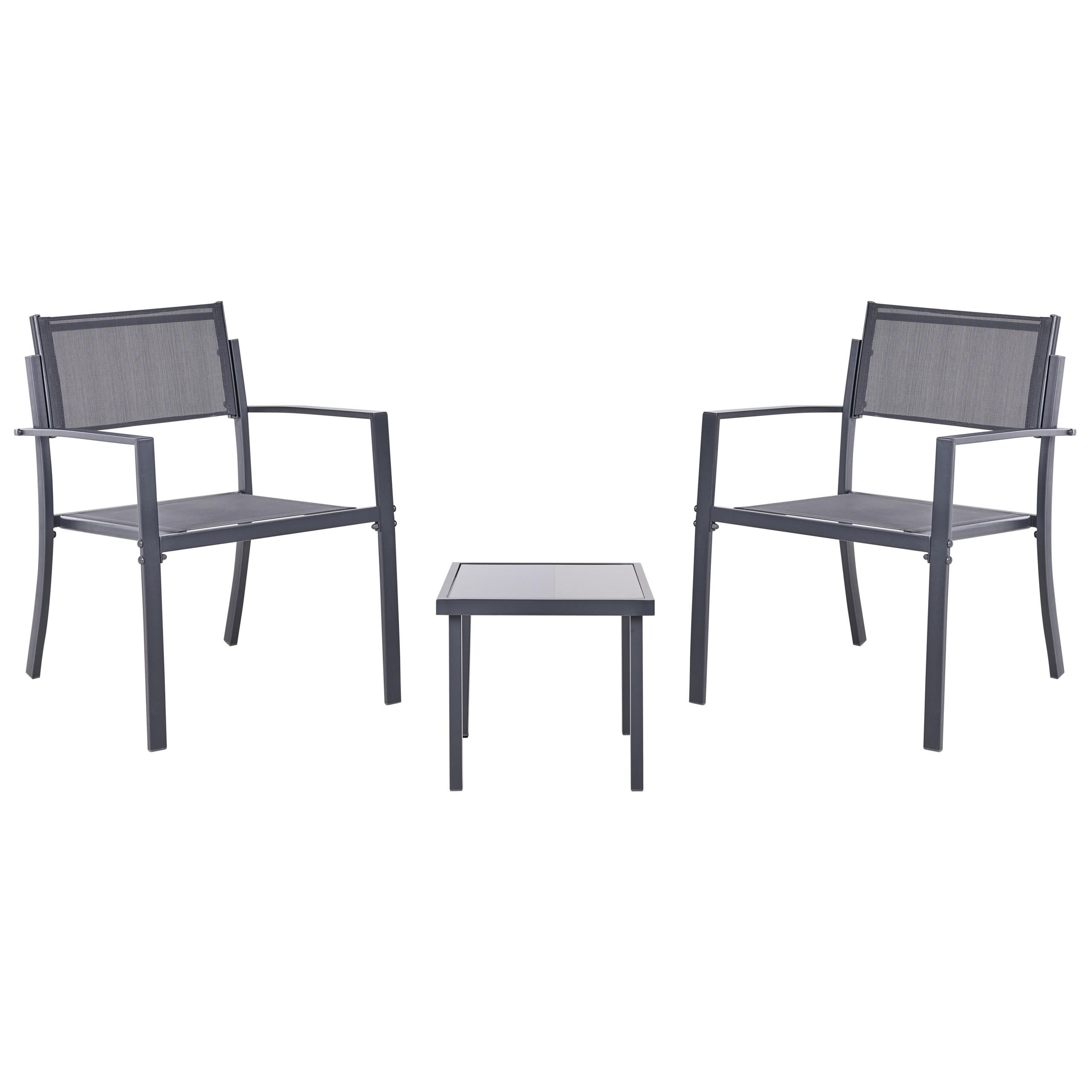 BISTRO-SET Metall Dunkelgrau Tavoleto - Dunkelgrau, Metall - Beliani