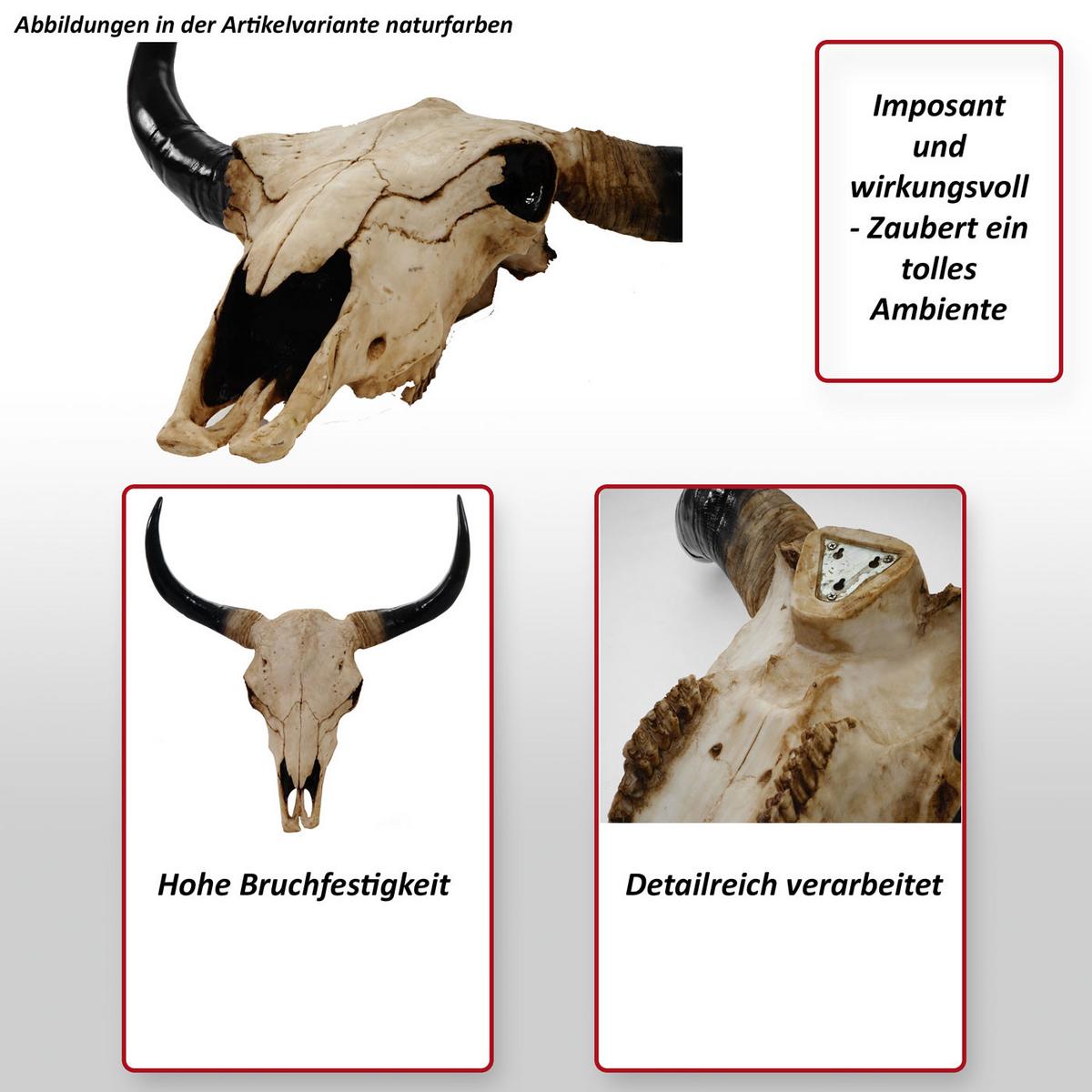 DEKO SCHÄDEL STIER Silbergrau - Grau, Stein (42/45/15cm) - MCW