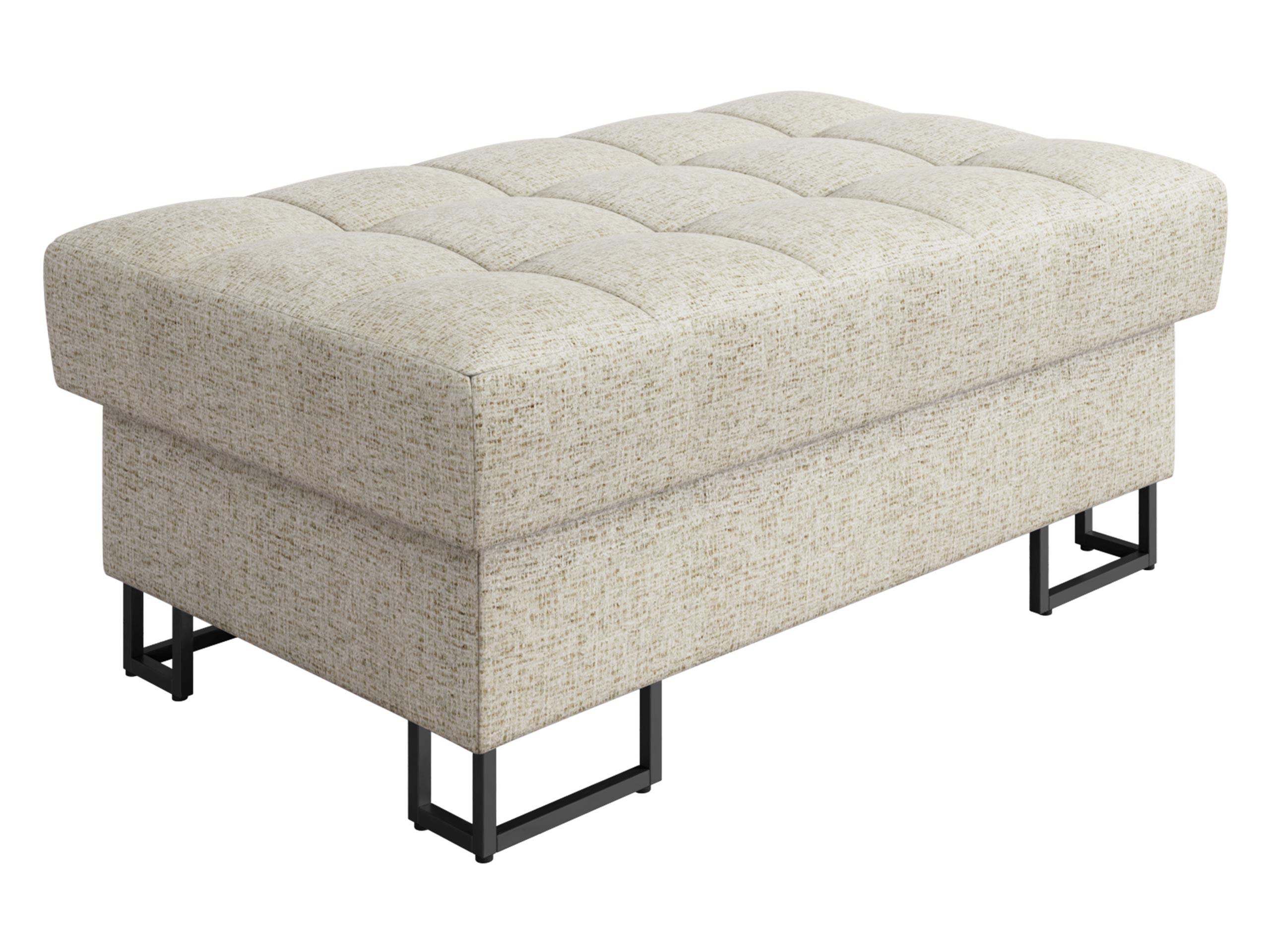 POLSTERHOCKER Laris - Sandfarben/Schwarz, Holz/Textil (106/44/67cm) - MIRJAN24
