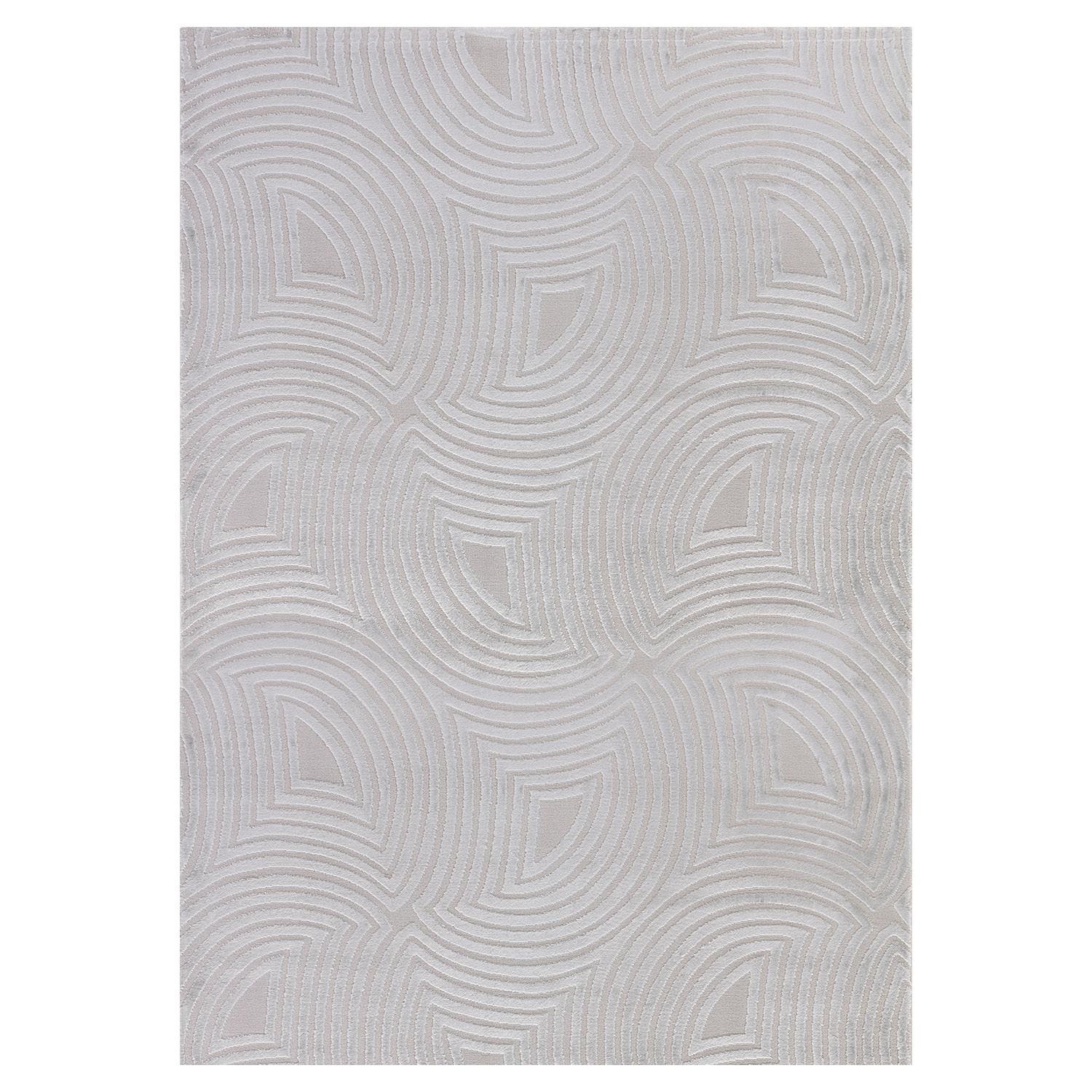 TEPPICH Kurzflor ILLER in Silber, mit 3D-Design, Florhöhe 12 mm, 140 x 200 cm - Silberfarben, Textil (200/140cm) - KADIMA DESIGN