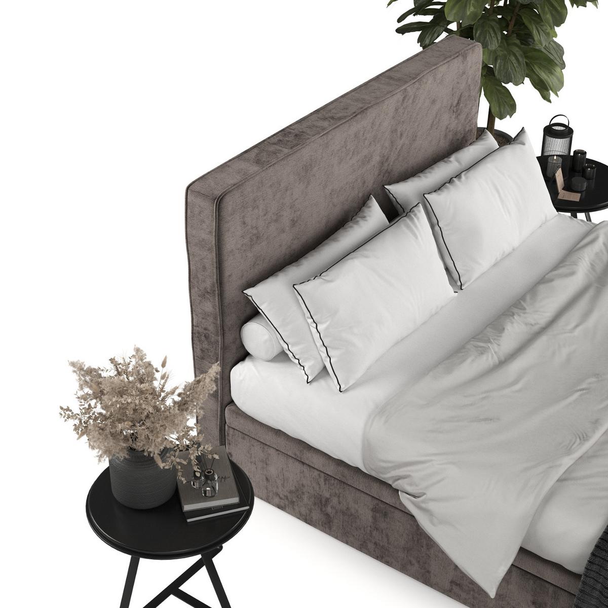 POLSTERBETT Hush mit Stauraum 200/200 cm Braun im Lotta Stoff - Schwarz/Braun, Holz/Holzwerkstoff (200/200cm) - AltaBeds