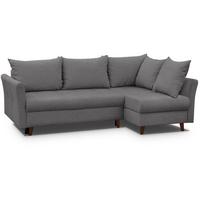 ECKSCHLAFSOFA Neron mit 2 Bettkasten und Beine in Wengefarbe, Dunkelgrau, rechts - Wengefarben/Dunkelgrau, Textil (233/148cm) - Beautysofa