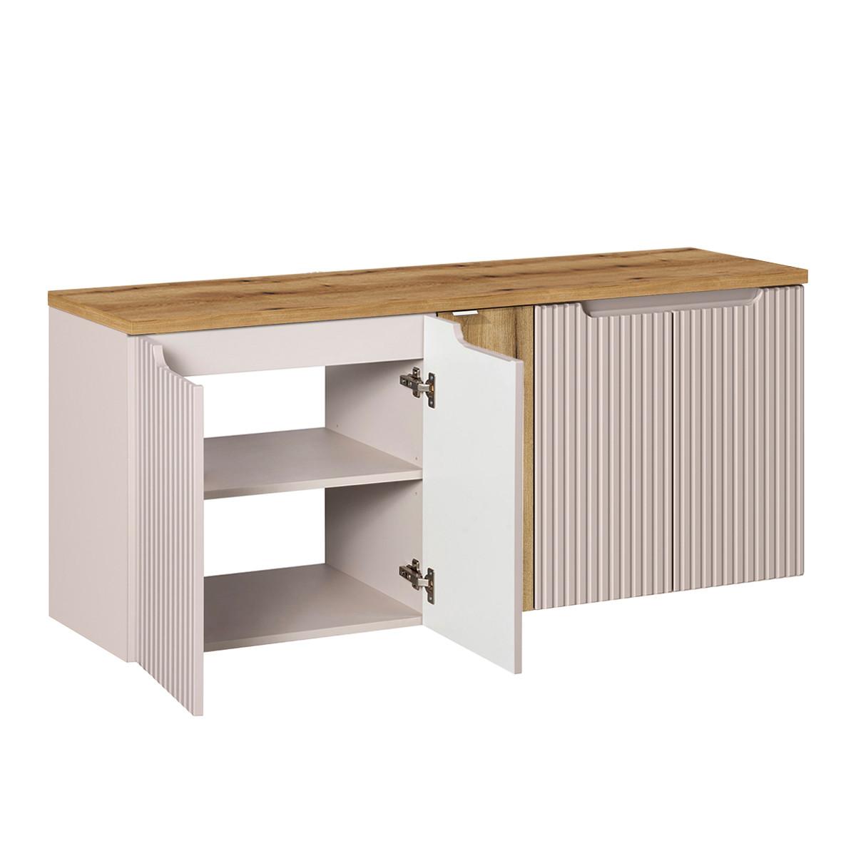 WASCHTISCHUNTERSCHRANK 140cm Riva Kaschmir - Beige, Holzwerkstoff (140/57/40cm) - Petits-meubles