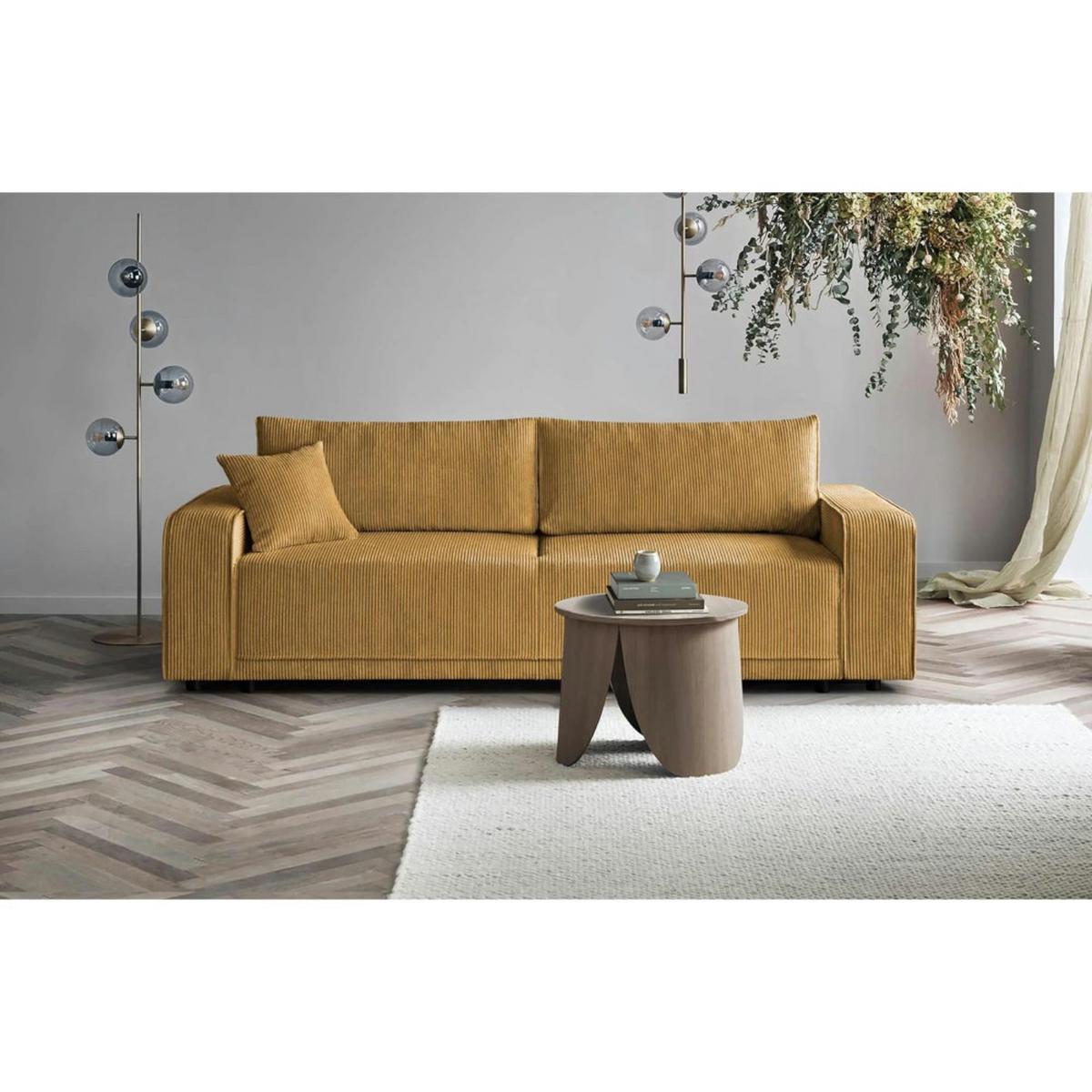 SCHLAFSOFA Primo 3-sitzer Gelb - Gelb, Textil (250/90/96cm) - Beautysofa