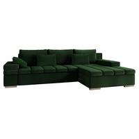 ECKSOFA Bangkok, Seite: Rechts - Waldgrün/Silberfarben, Holz/Textil (310/175cm) - MIRJAN24