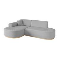 ECKSOFA Ottomane Links MARI-L1-v1 - 243x171x83 cm Hellgrau Bouclé - Hellgrau, Holzwerkstoff/Textil (243/171cm) - ALTDECOR