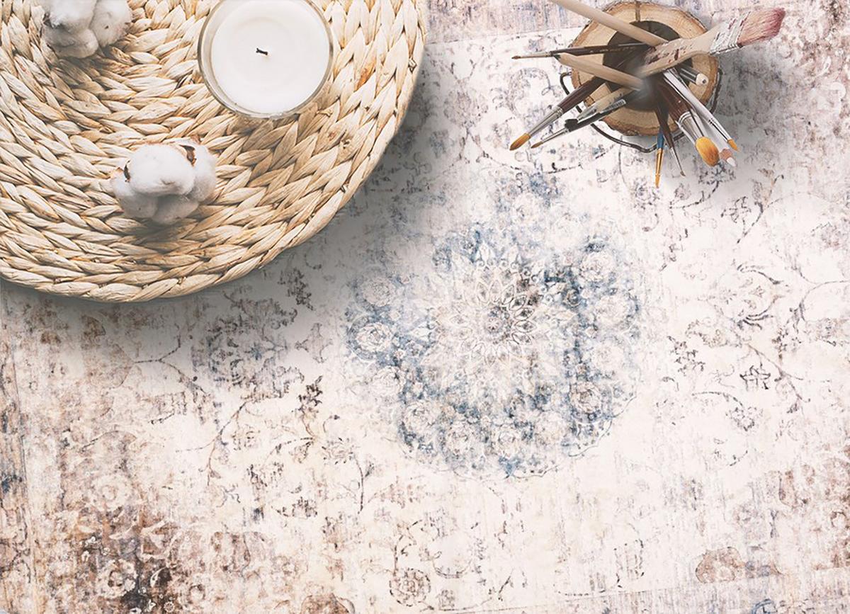 VINYL TEPPICH 60x90 cm Persische Geometrie - Beige, Kunststoff (60/90cm) - TULUP