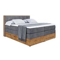 BOXSPRINGBETT mit Matratze H3|H4 und Lattenrost - LOLLI7 KING-120x200 - Dunkelgrau Casablanca - Dunkelgrau, Holzwerkstoff (120/200cm) - ALTDECOR