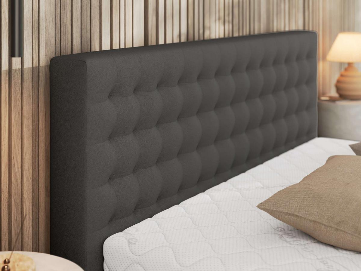 POLSTERBETT PAVO CLASSIC 180/200 - Grau Kunstleder - Multipocket-Matratze - Grau, Textil (180/200cm) - MKS