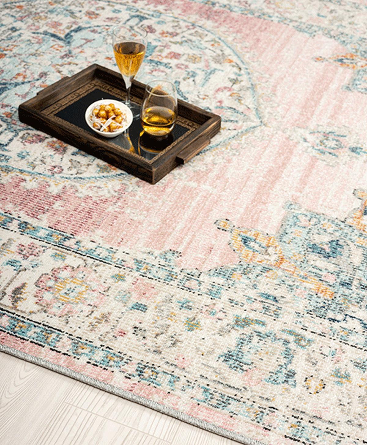 TEPPICH Outdoor Orientalisch LIMMAT Polypropylen Pink 200 x 290 cm - Rosa, Textil (200/290cm) - KADIMA DESIGN
