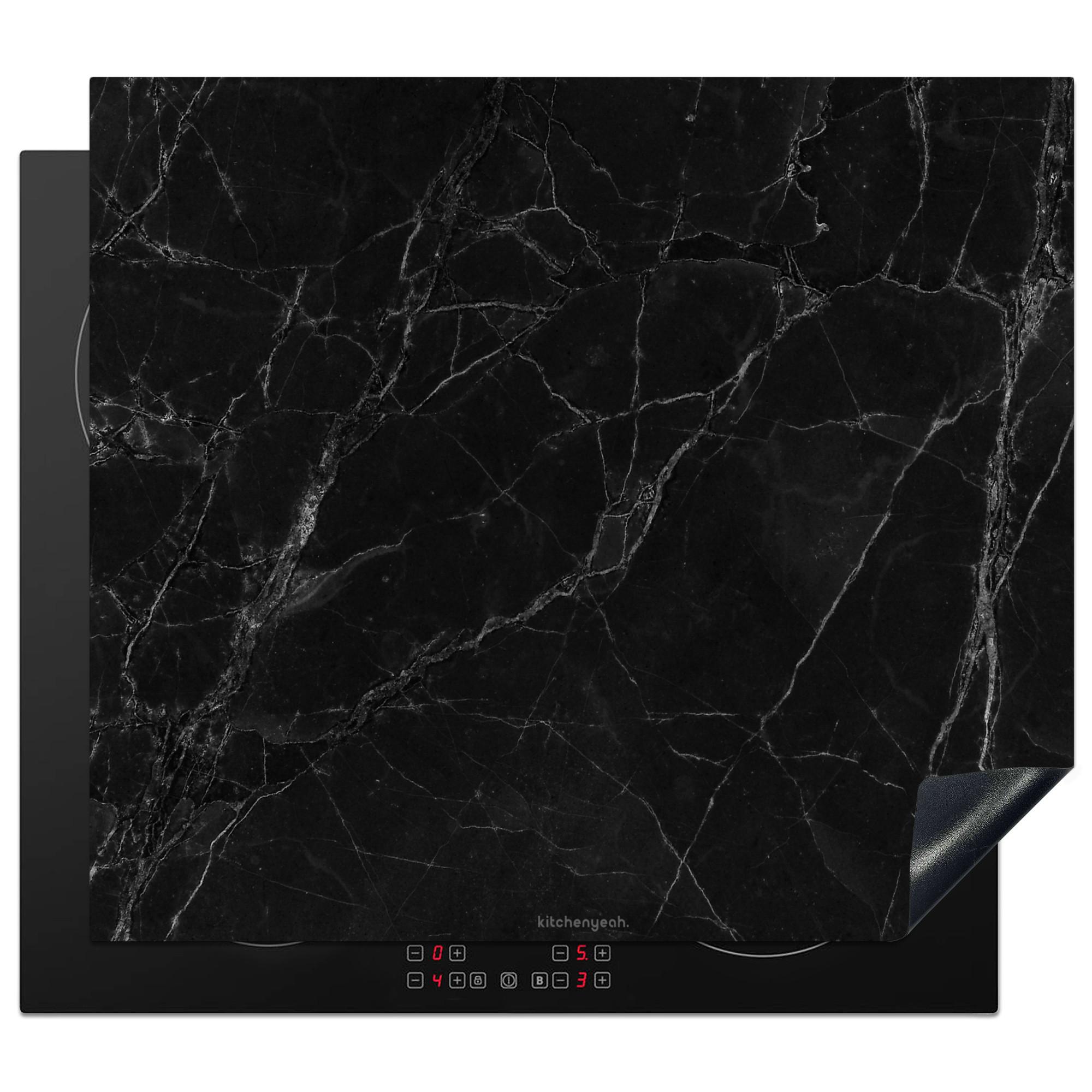 HERDABDECKPLATTE Schwarz - Marmor Abdeckung Ceranfeld 58.3x51.3 cm - Schwarz, Kunststoff (58.3/51.3/0.2cm) - MuchoWow