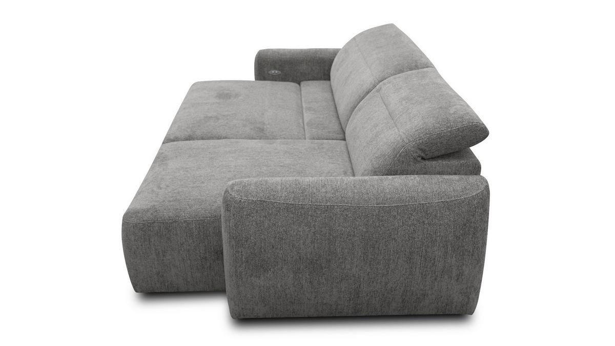 ECKSOFA NERO 4-Sitzer, platingrau - Schwarz/Grau, Holz/Textil (272/81/159cm) - Wozimo