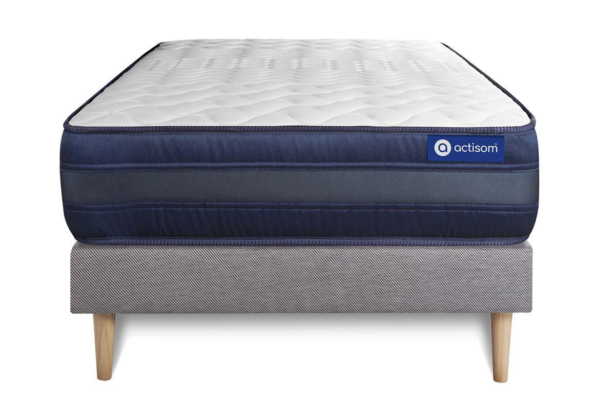 BETT Actimemo tech Memory-Schaum 80 x 200 cm h4 - Kit Bettgestell Grau - Beige/Grau, Karton/Holz (80/200cm) - ACTISOM