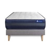 BETT Actimemo tech Memory-Schaum 80 x 200 cm h4 - Kit Bettgestell Grau - Beige/Grau, Karton/Holz (80/200cm) - ACTISOM