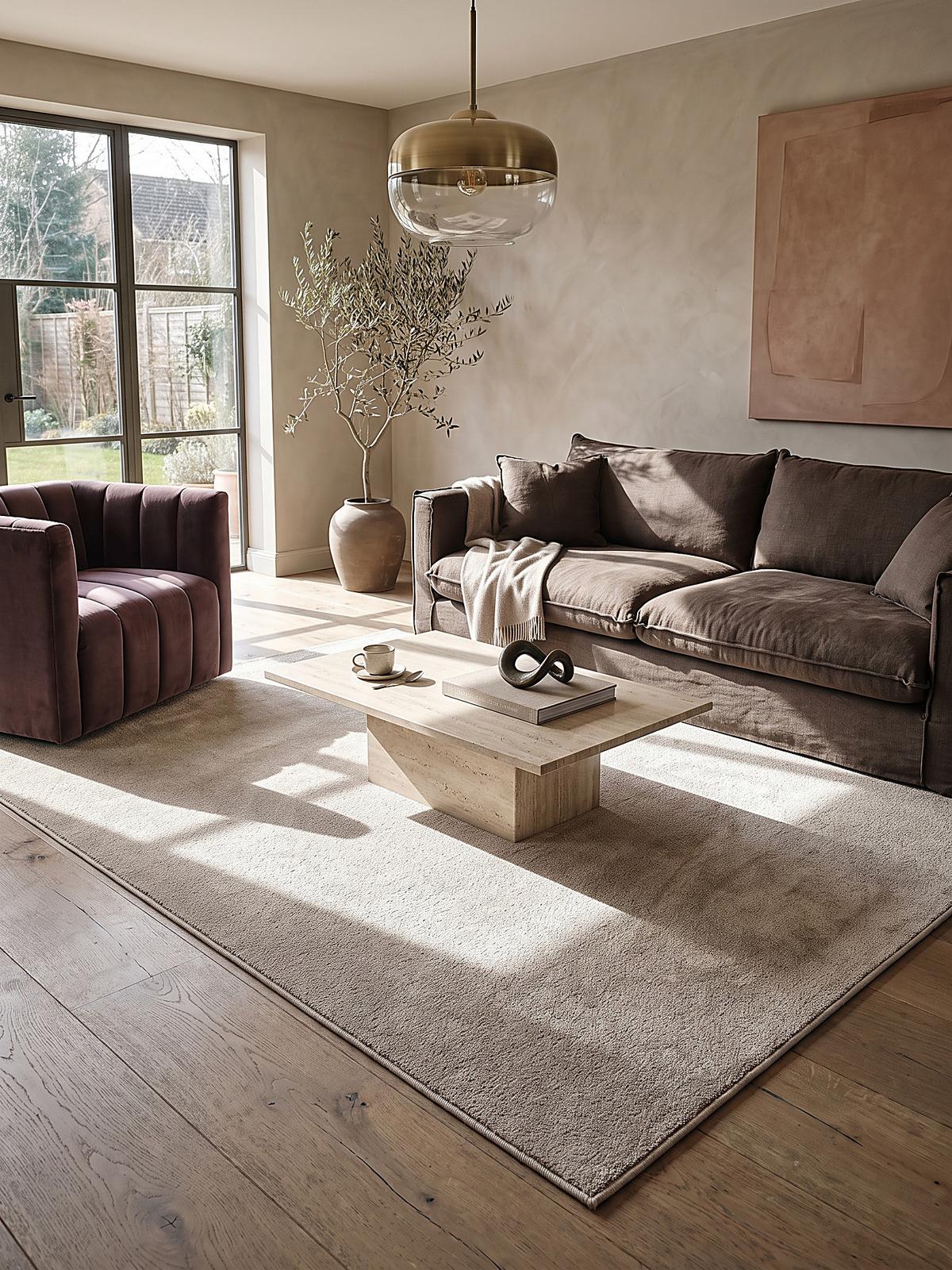HOCHFLORTEPPICH Antirutsch Uni ALDAN Polyester Beige 200 x 280 cm - Beige, Textil (200/280cm) - KADIMA DESIGN