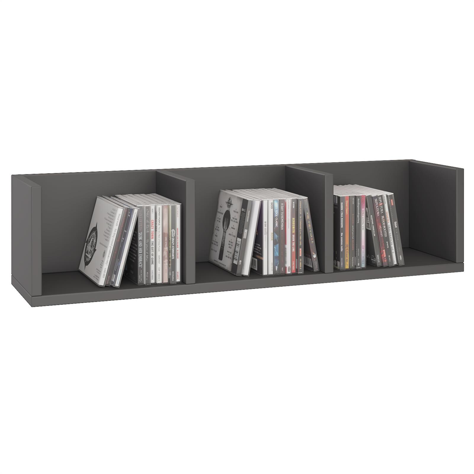 CD/DVD- REGAL STARS grau - Grau, Holzwerkstoff (75/18/18cm) - CARO-Möbel