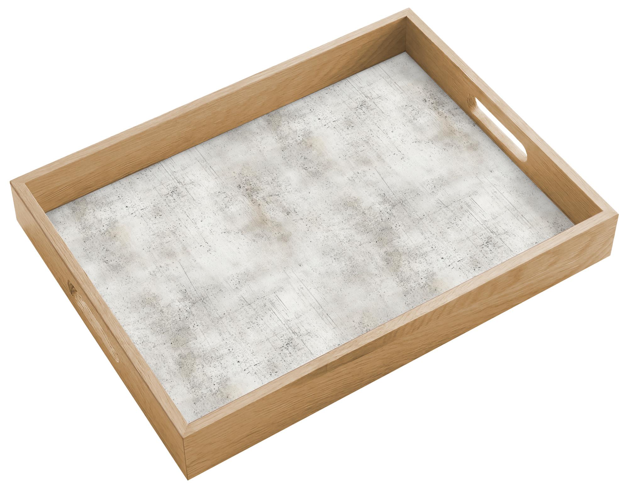 TABLETT Grau - Beton - Verwittert 40x30 cm - Hellgrau, Holz (40/5/5cm) - OnlyWow