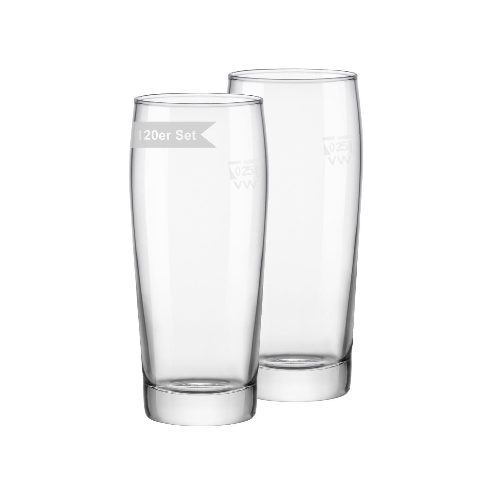 WILLI BECHER GEEICHT Willy transparent 0,25 l 120er Set - Transparent, Glas (0.25L) - Van Well