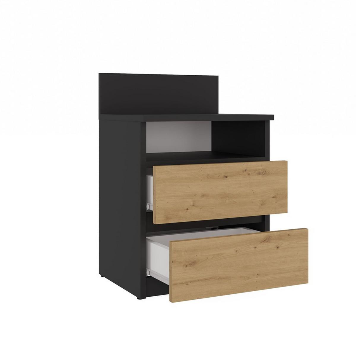 NACHTTISCH Anthrazit, Artisan 40/59/32 - Anthrazit, Holzwerkstoff (40/59/32cm) - RAUMHIRSCH FURNITURE
