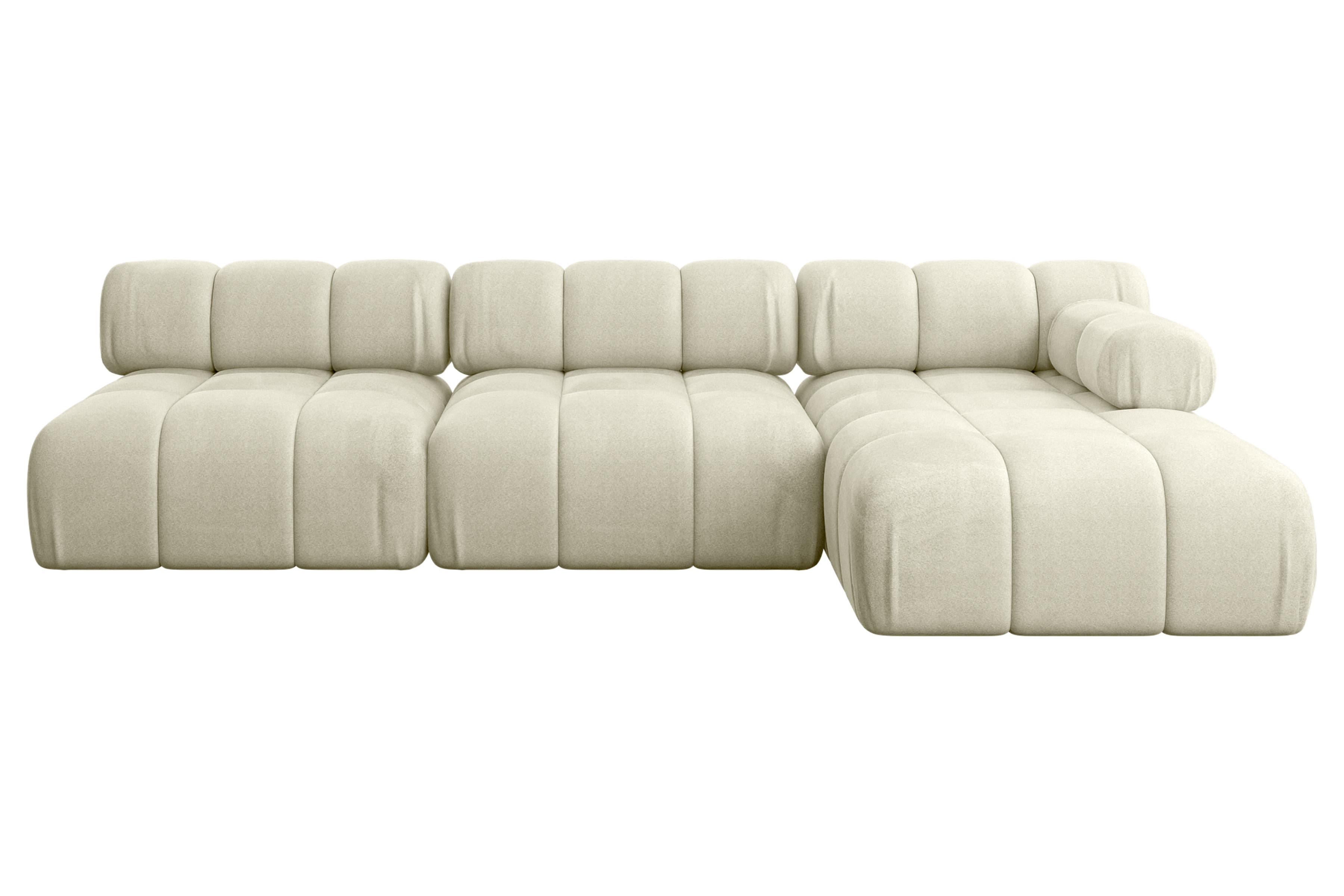 ECKSOFA modulares Sofa Razon-L2 - 285x160x70 cm Beige Velours - Beige, Holzwerkstoff/Textil (285/160cm) - ALTDECOR
