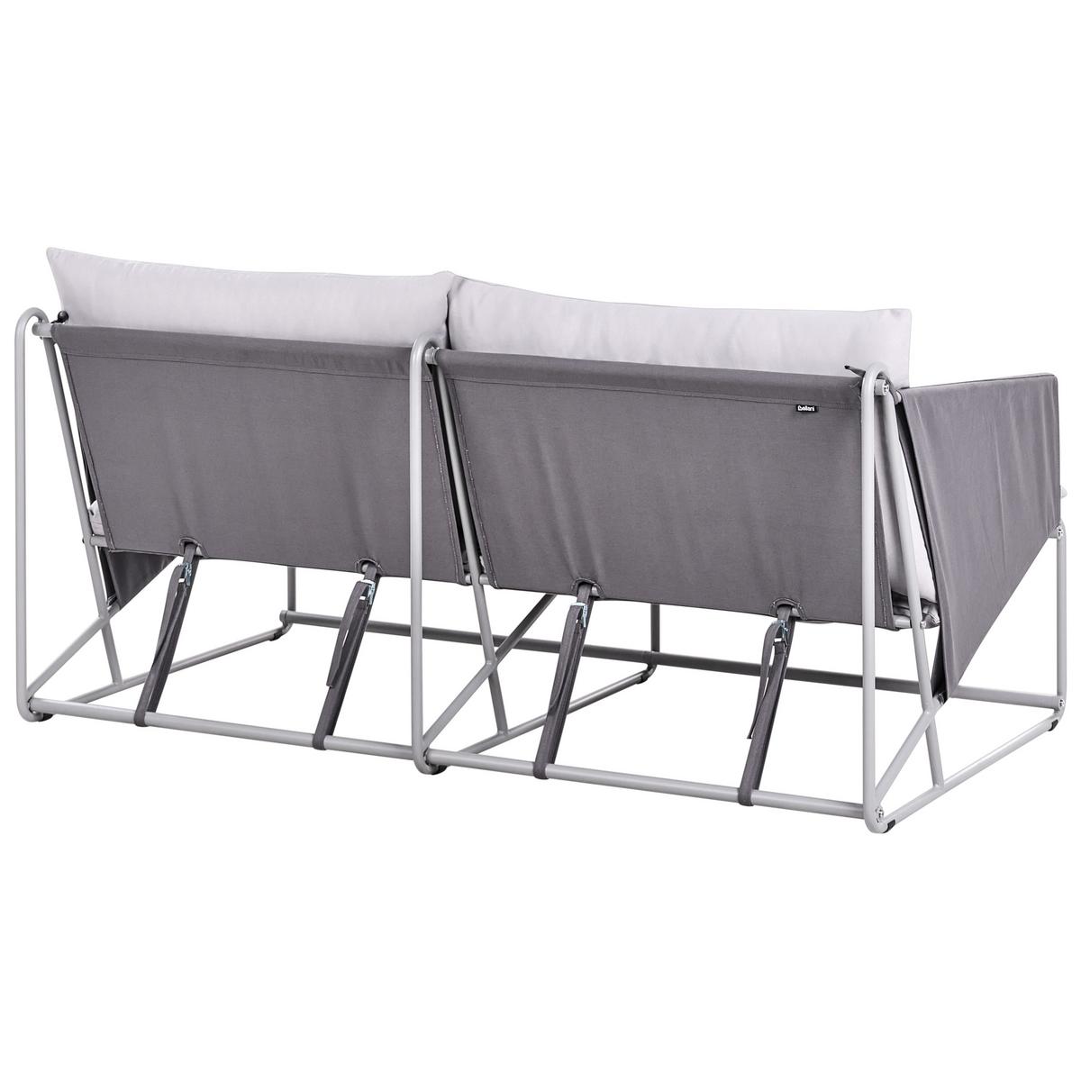 GARTENSOFA 2-Sitzer Metall Grau Ponte - Dunkelgrau, Metall (160/88/94cm) - Beliani