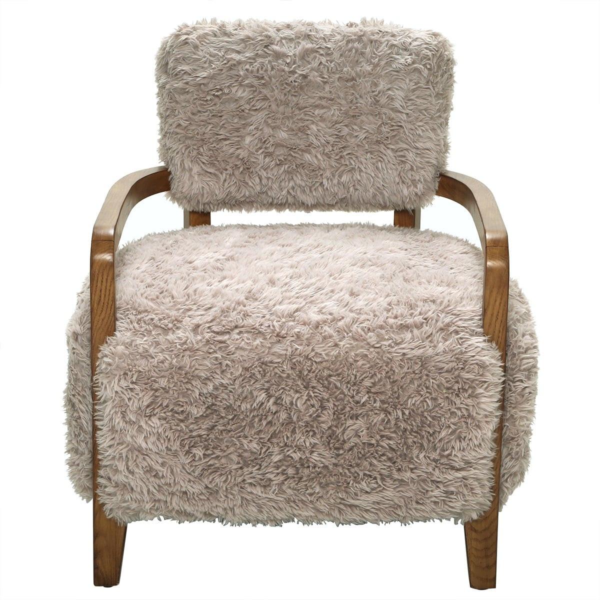 STOFFSESSEL beiger in Felloptik L71 cm 75/78/71 cm - Beige, Textil (75/78/74cm) - Signature