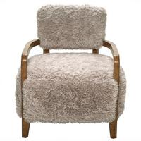 STOFFSESSEL beiger in Felloptik L71 cm 75/78/71 cm - Beige, Textil (75/78/74cm) - Signature