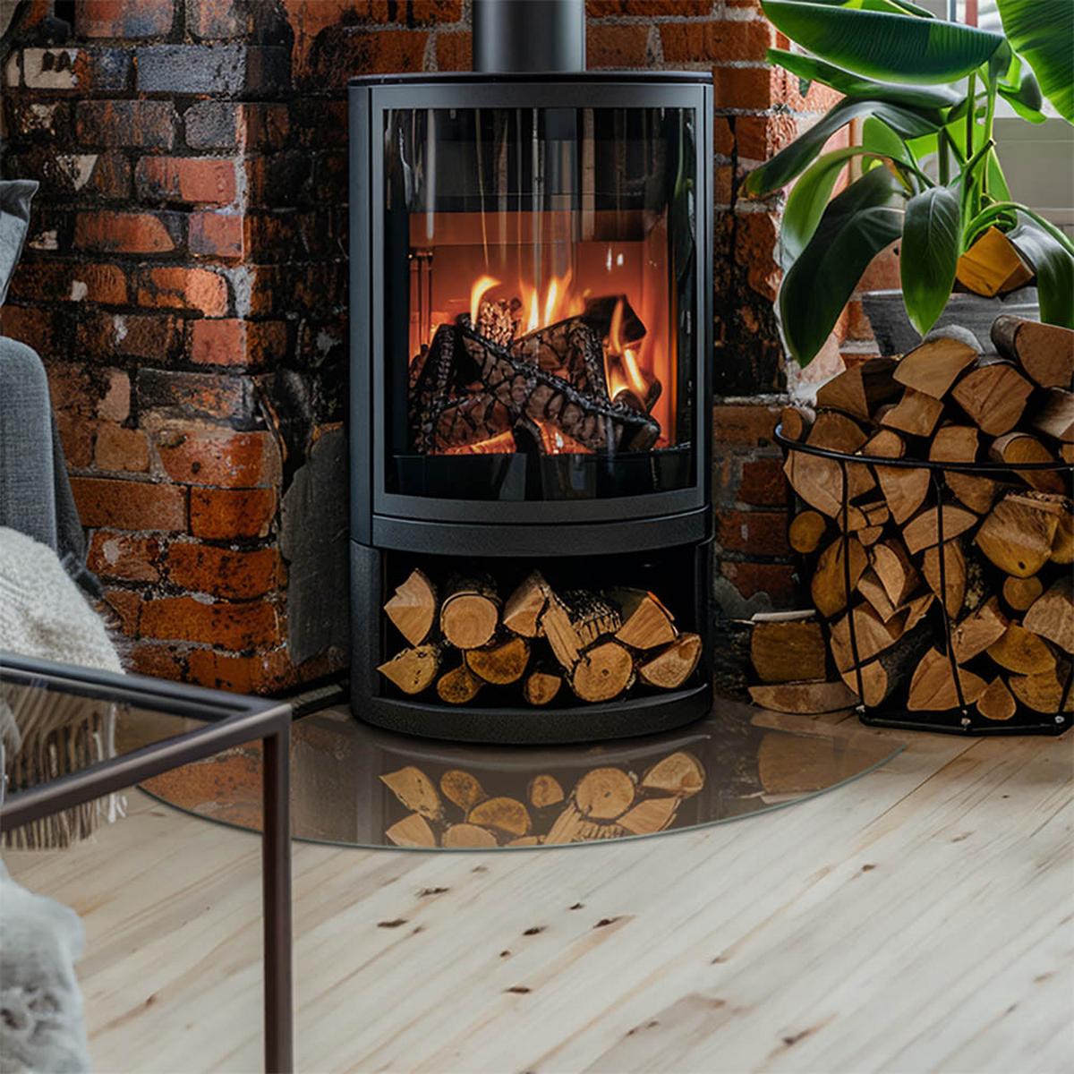 GLASPLATTE für Kamin 100x100 cm - Braun, Glas (100/100/0.4cm) - TULUP