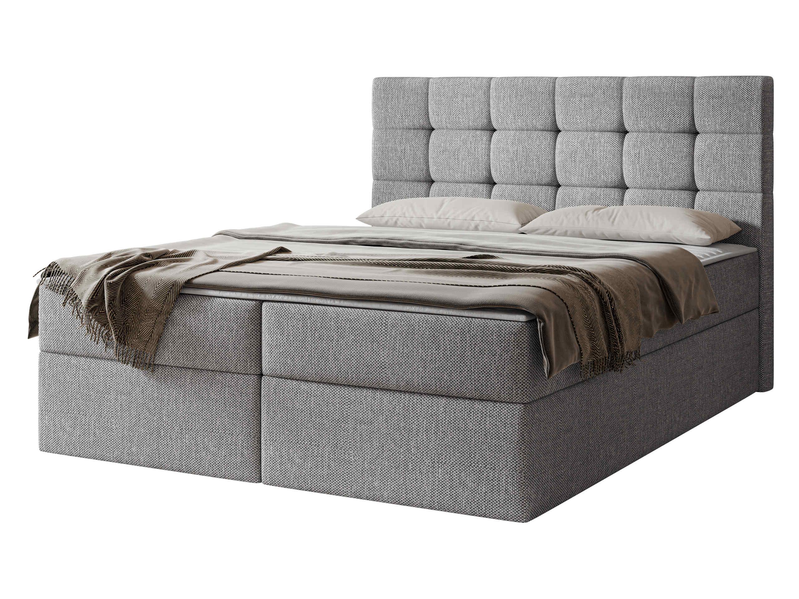 BOXBETT Luanda - H3 - Hellgrau, Holzwerkstoff/Textil (160/200cm) - MIRJAN24