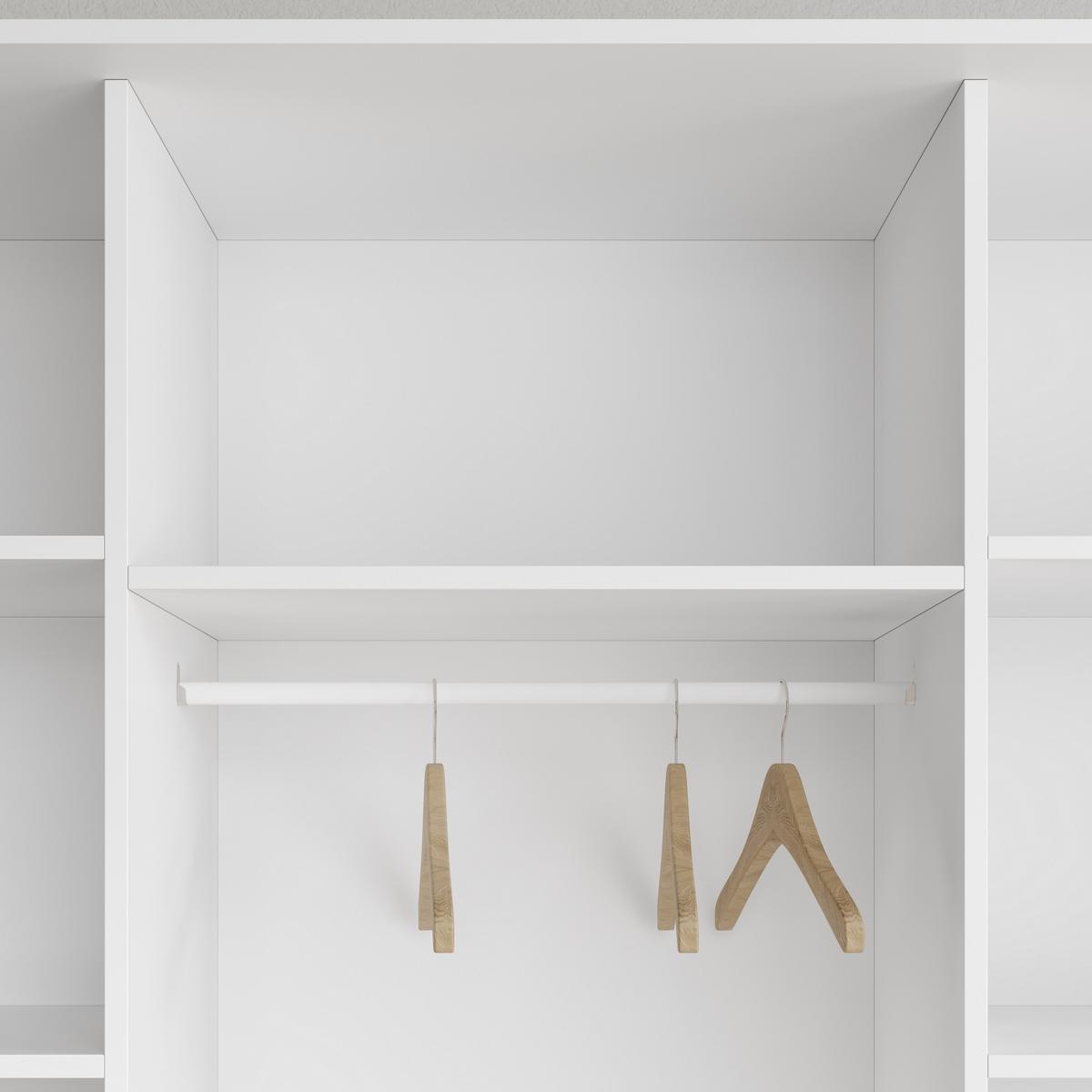 SCHWEBETÜRENSCHRANK VONTE 180/205/60 cm 3-türig mit Lamellen Eiche Lefkas - Eichefarben/Schwarz, Holzwerkstoff (180/205/60cm) - MASSENO