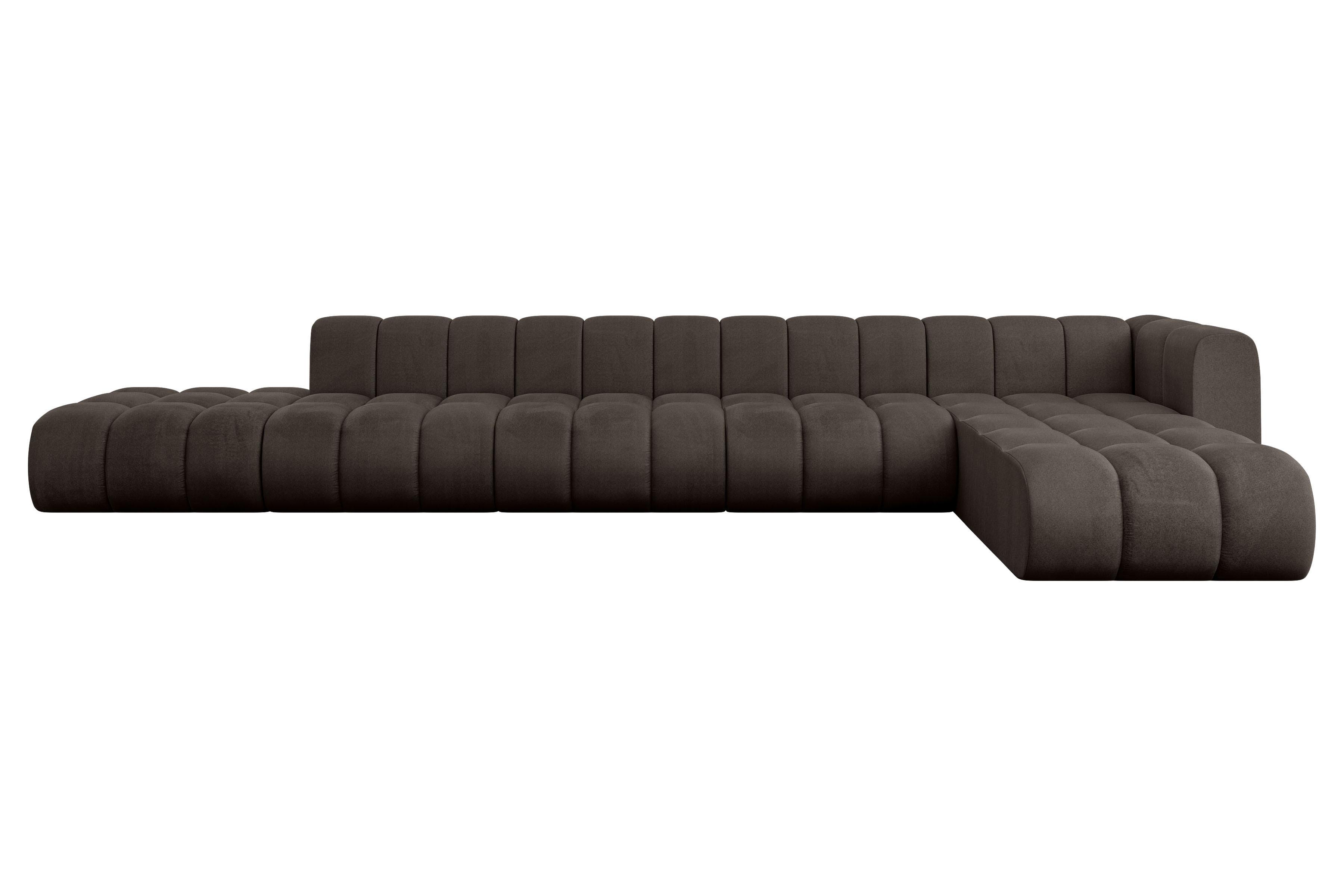 ECKSOFA modulares Sofa Zuvon-L3 - 478x177x70 cm Braun - Braun, Holzwerkstoff/Textil (478/177cm) - ALTDECOR