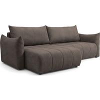 ECKSOFA Liv mit Schlaffunktion & Bettkasten in Cordstoff Braun, Universell 260/154/86 cm - Schwarz/Braun, Kunststoff/Textil (260/154cm) - WFL GROUP