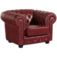SESSEL Kath Bezug Wischleder Buche nussbaum dunkel / rot - Rot, Kunststoff (110/74/98cm) - 58aufmkessel