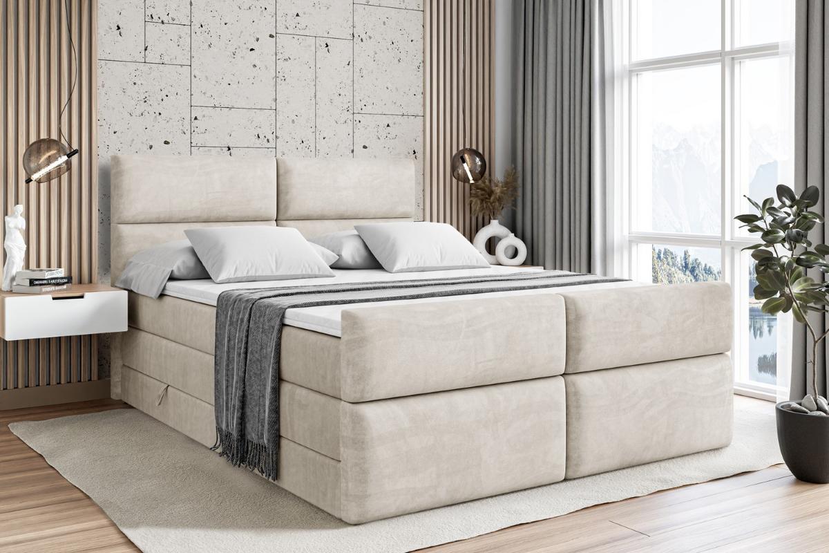 BOXSPRINGBETT BOXI3-Z KING - 140x200 - H3/H4 - Creme - Creme, Holzwerkstoff (140/200cm) - ALTDECOR