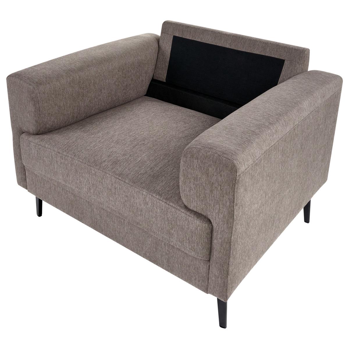 SESSEL Stoff Braun Lousto - Schwarz/Braun, Textil/Metall (102/85/65cm) - Beliani