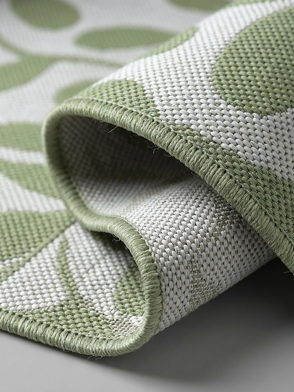 FLACHWEBTEPPICH Floral BORNO Polypropylen Grün 120 x 170 cm - Grün, Textil (120/170cm) - KADIMA DESIGN