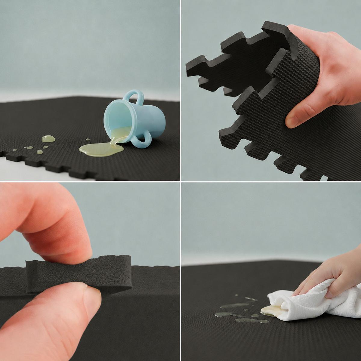SPIELMATTE ab Null 90 cm Baby Puzzlematte Schwarz - Schwarz, Kunststoff (30/30cm) - Littletom