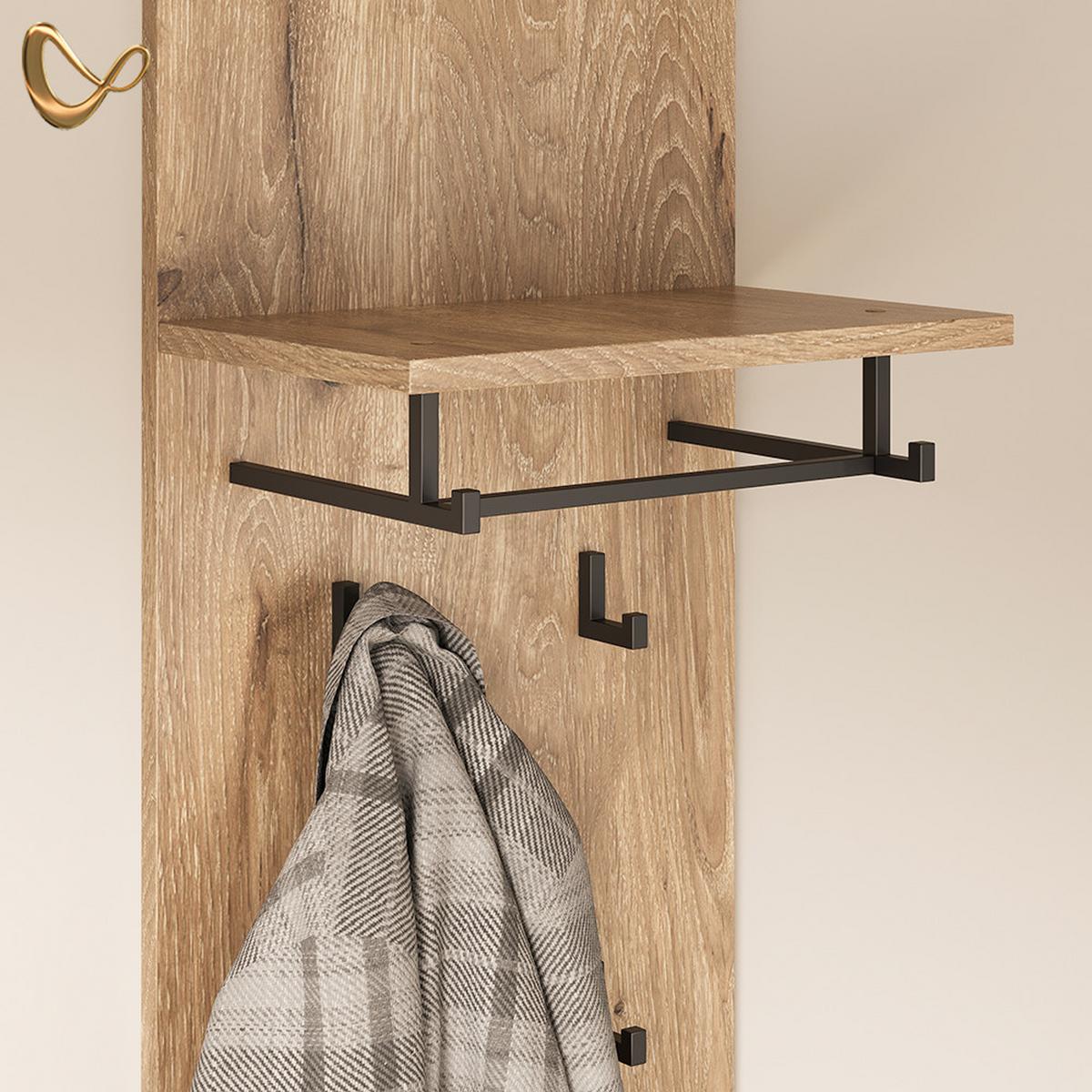 WANDGARDEROBE Aterno Viking Oak 43 x 120 cm - Eichefarben, Holzwerkstoff (43/120/27cm) - Livinity®