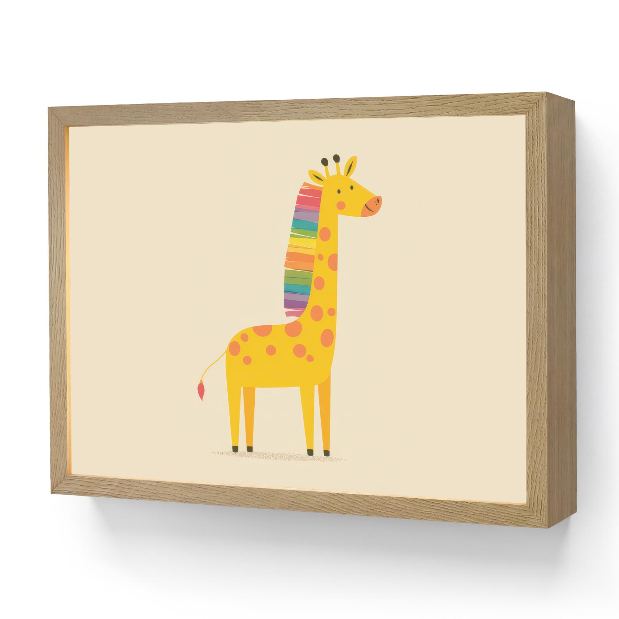 NACHTTISCHLAMPE MIT AKKU Giraffe - Regenbogenmähne - Beige 40x30 cm - Beige, Holzwerkstoff (8/40/30cm) - OnlyWow