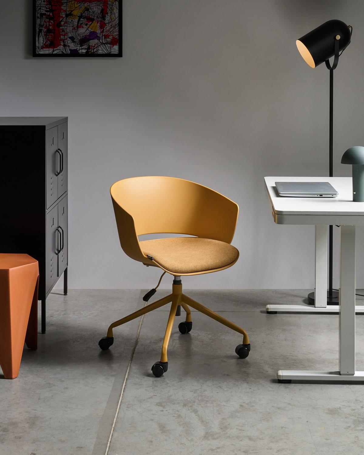 BÜROSTUHL Gelb Gleeful - Gelb/Schwarz, Textil (64/77/64cm) - Beliani