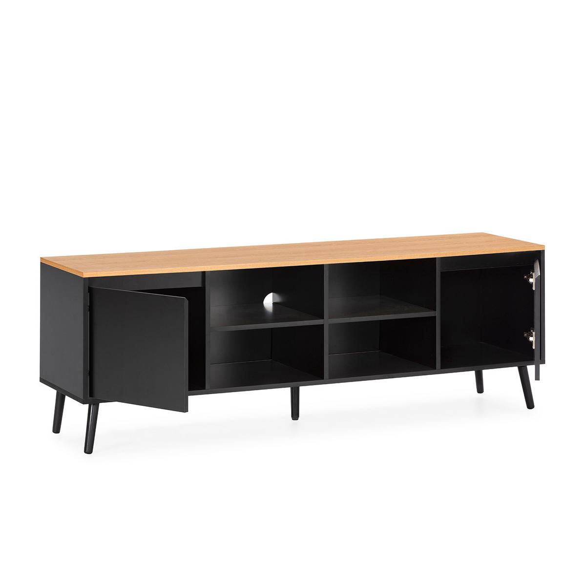TV-ELEMENT Desi 2 türen schwarze Farbe - Schwarz, Holzwerkstoff (160/55/40cm) - VS Venta-stock