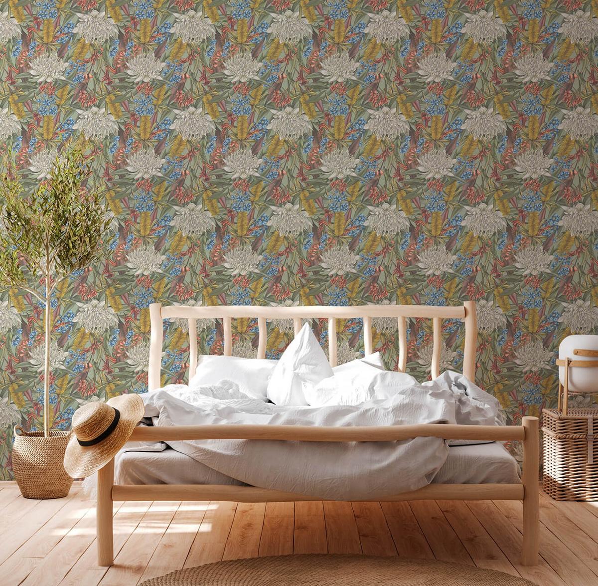 VLIESTAPETE Bunt 53/1005 cm - Grün, Textil (53/1cm) - KUNSTLOFT