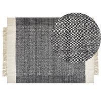KURZFLOR-TEPPICH Atlanti 200/140 cm - Schwarz, Textil (140/200cm) - Beliani