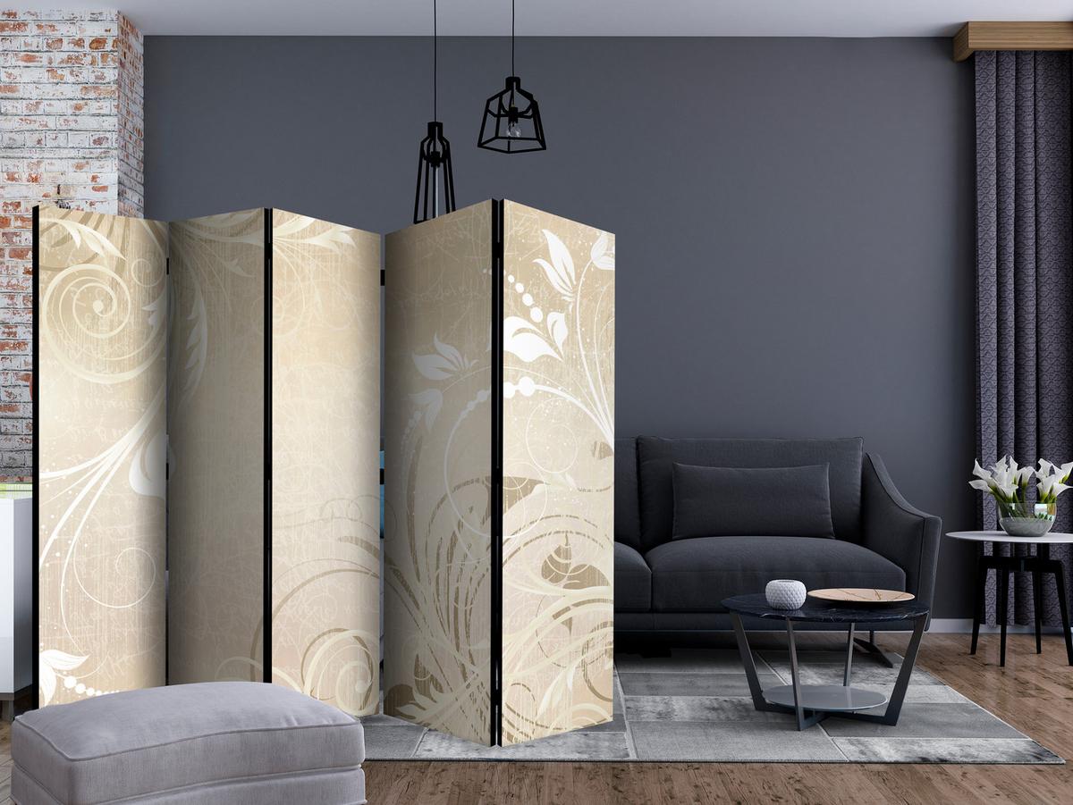 PARAVENT Beidseitig Bedruckter 5-tlg 225x172 cm Ornamenten - Beige, Holz/Textil (225/172/3cm) - Muralo