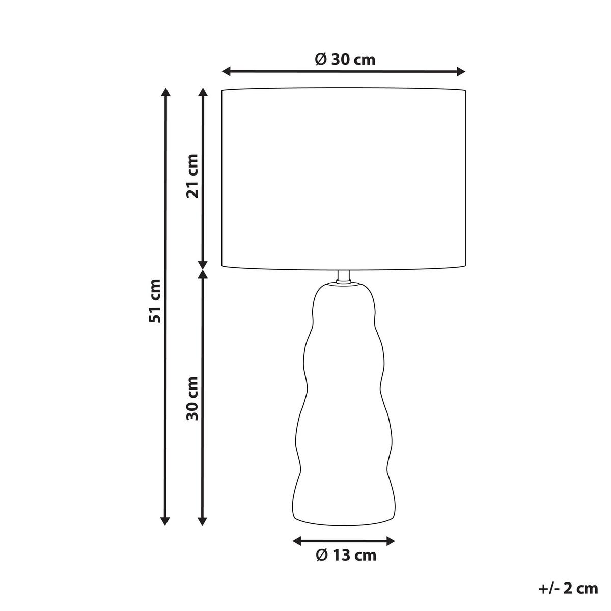 TISCHLAMPE Beige Vilar - Beige, Keramik (30/30/51cm) - Beliani
